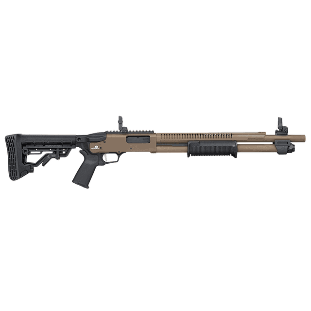 Mossberg 50758 590R 12 Gauge Pump 3" 6+1 18.50" Flat Dark Earth Cerakote Heat Shield Barrel Mossberg 50758 590R 12 Gauge Pump 3" 6+1 18.50" Flat Dark Earth Cerakote Heat Shield Barrel