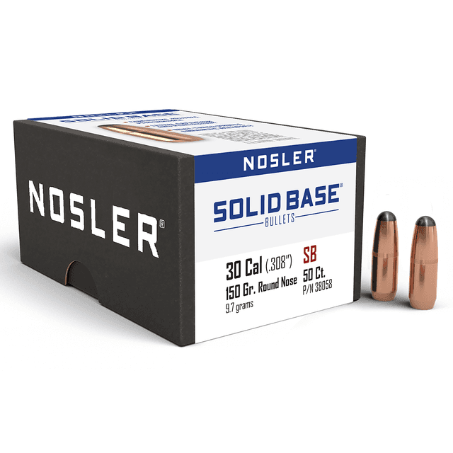 Nosler 38058 Solid Base 30Cal 150gr Round Nose 50CT Nosler 38058 Solid Base 30Cal 150gr Round Nose 50CT
