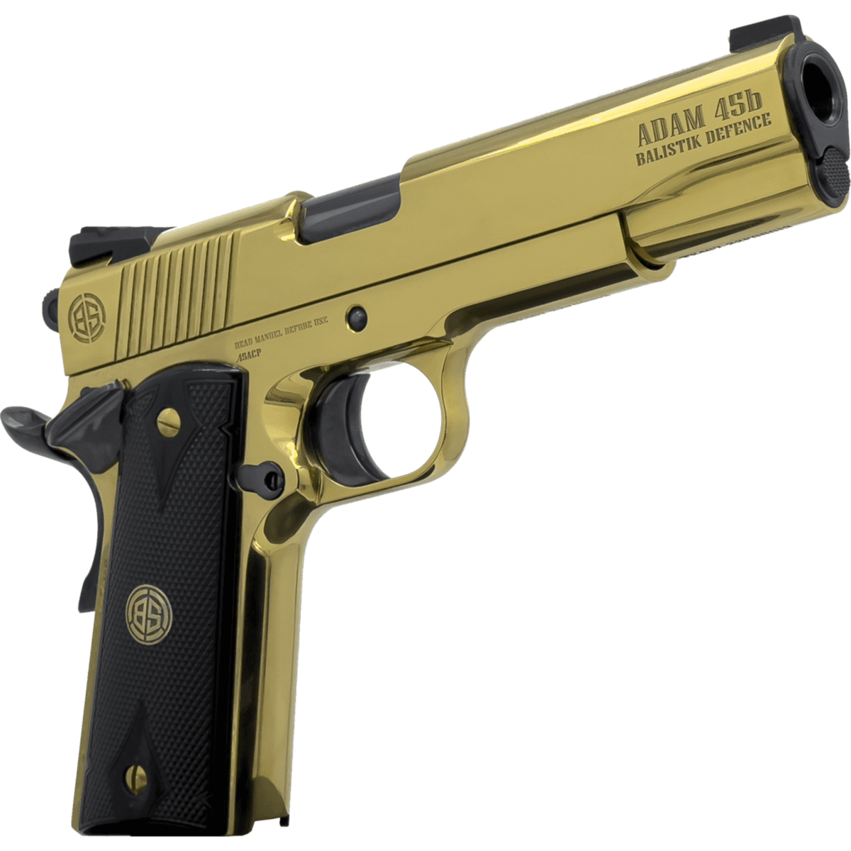 Dickinson LLC DKSN45GB Adam 1911 Golden 45 ACP 8+1 5" Black Barrel, Gold Cerakote Steel Dickinson LLC DKSN45GB Adam 1911 Golden 45 ACP 8+1 5" Black Barrel, Gold Cerakote Steel