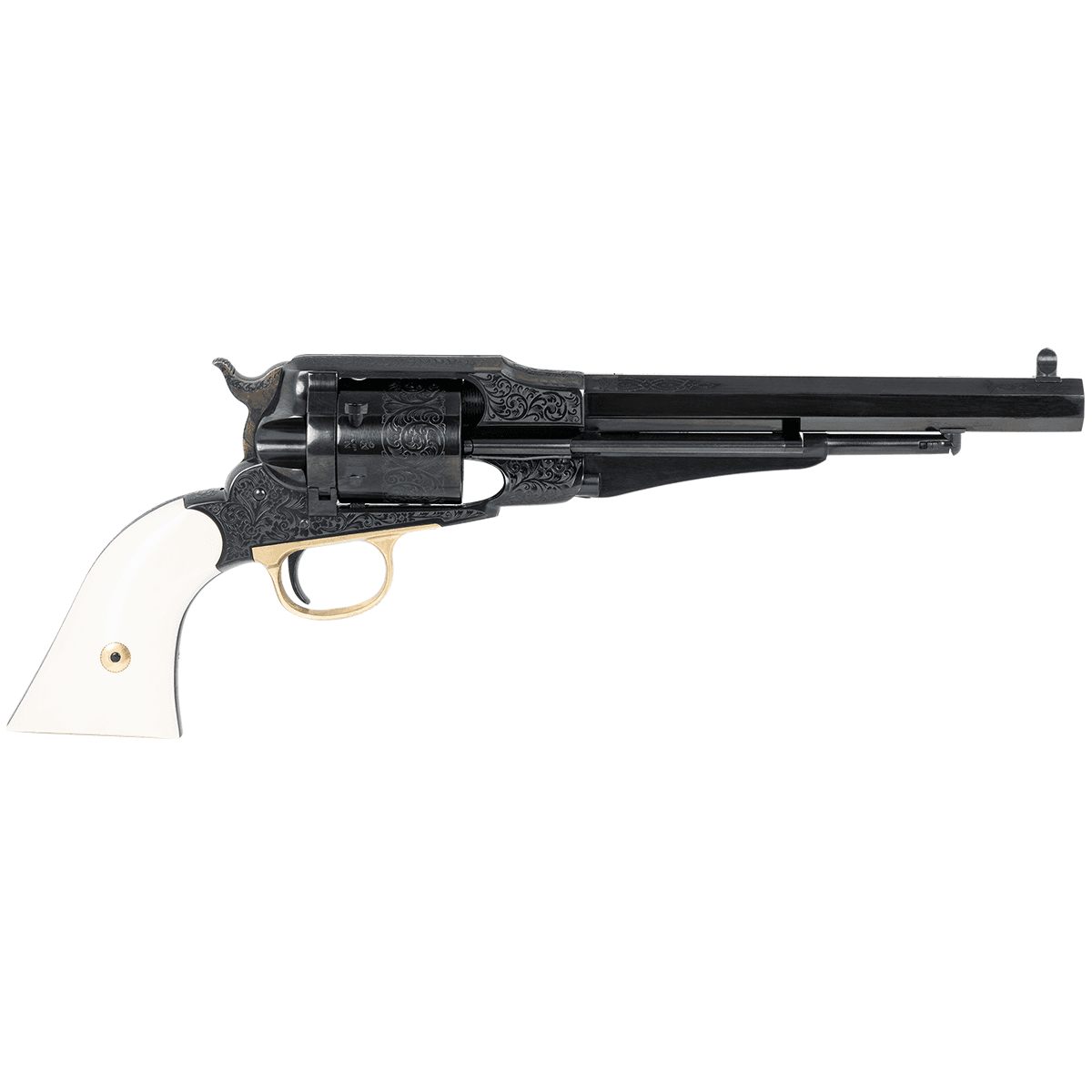 Taylors & Company 550761 Remington Conversion LawDawg 45 Colt (Long Colt) 6 Shot 8" Blued Engraved Octagon Barrel Taylors & Company 550761 Remington Conversion LawDawg 45 Colt (Long Colt) 6 Shot 8" Blued Engraved Octagon Barrel