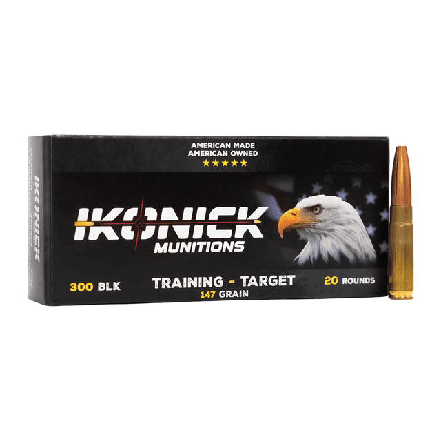 Ikonick Usa IU-300-147FM-B20 Premium Training 300 Blackout 147gr FMJ Boat Tail 20 Per Box Ikonick Usa IU-300-147FM-B20 Premium Training 300 Blackout 147gr FMJ Boat Tail 20 Per Box