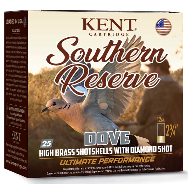 Kent Cartridge K12SR327.5 Southern Reserve Dove 12 Gauge 2.75" 1 1/8oz 7.5Shot 25 Per Box Kent Cartridge K12SR327.5 Southern Reserve Dove 12 Gauge 2.75" 1 1/8oz 7.5Shot 25 Per Box