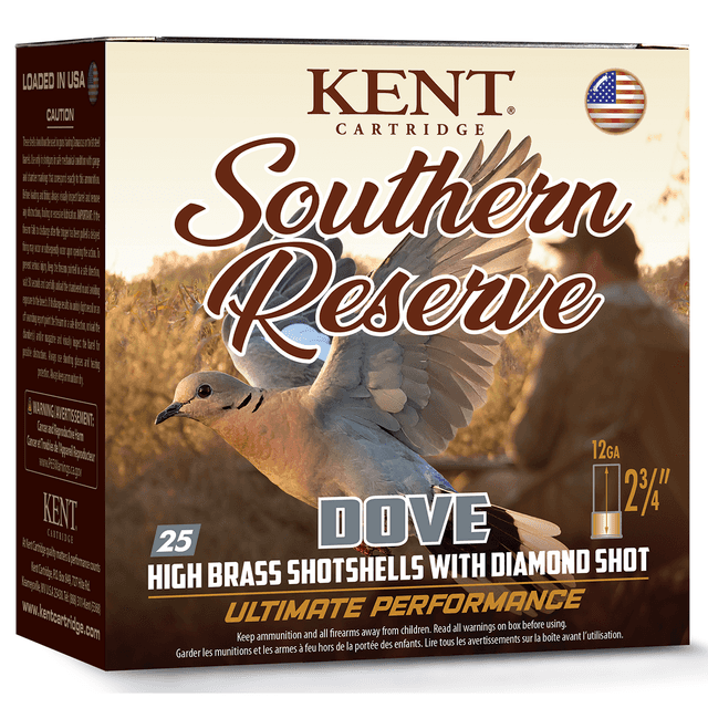 Kent Cartridge K20SR287.5 Southern Reserve Dove 20 Gauge 2.75" 1oz 7.5 Shot 25 Per Box Kent Cartridge K20SR287.5 Southern Reserve Dove 20 Gauge 2.75" 1oz 7.5 Shot 25 Per Box