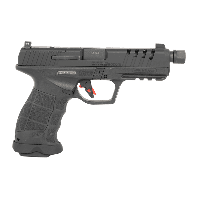 Sarsilmaz SAR9SOCOMBL10 SAR9 SOCOM Full Size 9mm Luger 10+1 5.10" Black Threaded Barrel Sarsilmaz SAR9SOCOMBL10 SAR9 SOCOM Full Size 9mm Luger 10+1 5.10" Black Threaded Barrel