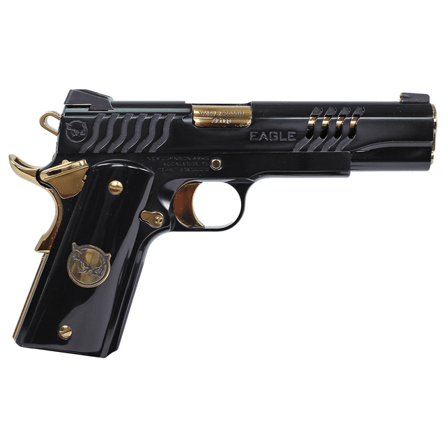 Iver Johnson Arms EAGLEONYX Eagle Gen2 Onyx Government Frame 45 ACP 8+1 5" Polished Gold PVD Crowned Barrel Iver Johnson Arms EAGLEONYX Eagle Gen2 Onyx Government Frame 45 ACP 8+1 5" Polished Gold PVD Crowned Barrel