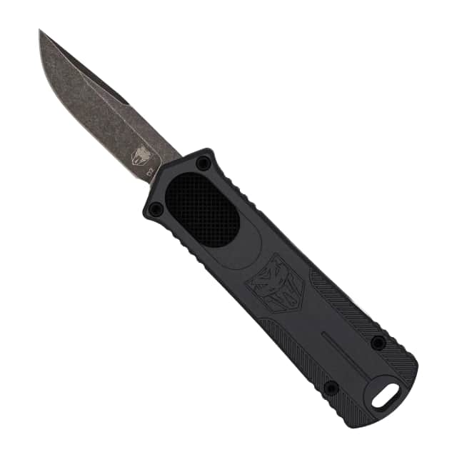 CobraTec Knives CALI952GEN2BLKDNS 952 Gen II *CA Complaint 1.88" OTF Drop Point Plain Anodized D2 Steel Blade CobraTec Knives CALI952GEN2BLKDNS 952 Gen II *CA Complaint 1.88" OTF Drop Point Plain Anodized D2 Steel Blade