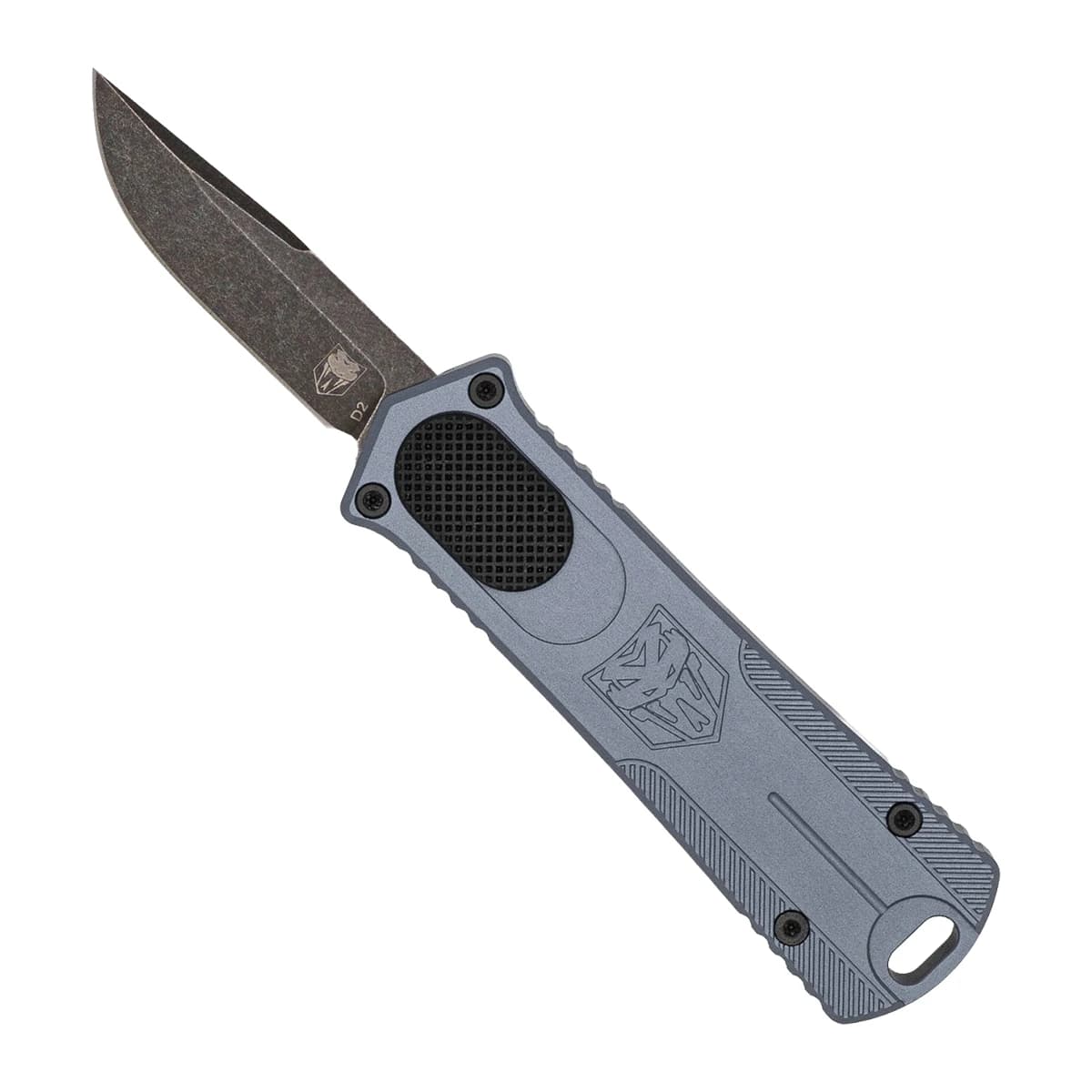 CobraTec Knives CALI952GEN2GRYDNS 952 Gen II *CA Complaint 1.88" OTF Drop Point Plain Anodized D2 Steel Blade CobraTec Knives CALI952GEN2GRYDNS 952 Gen II *CA Complaint 1.88" OTF Drop Point Plain Anodized D2 Steel Blade