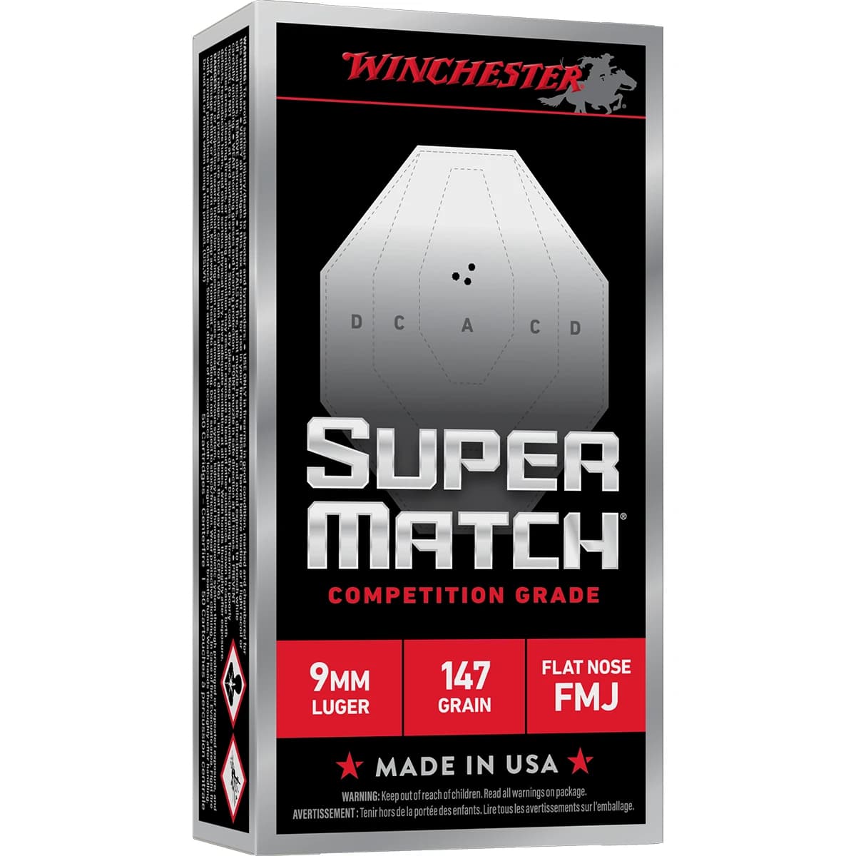 Winchester Ammo SM9FN147 Super Match 9mmLuger 147gr Full Metal Jacket Flat Nose 50 Per Box Winchester Ammo SM9FN147 Super Match 9mmLuger 147gr Full Metal Jacket Flat Nose 50 Per Box