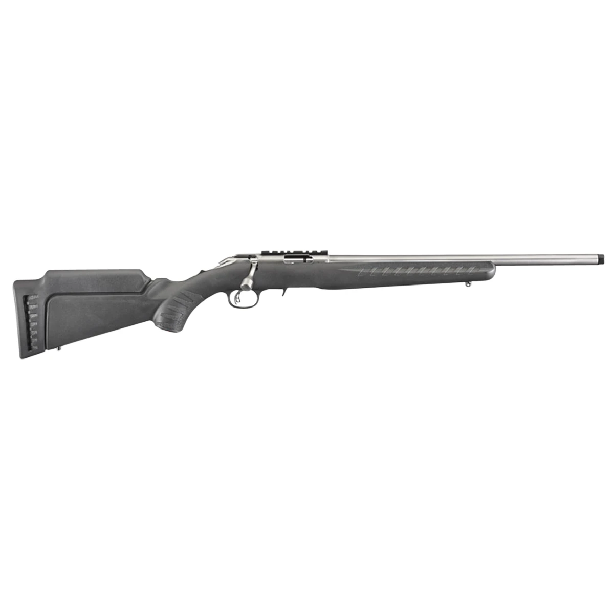 Ruger 8353 American Rimfire Full Size 17 HMR 9+1 18" Satin Stainless Steel Threaded Barrel Ruger 8353 American Rimfire Full Size 17 HMR 9+1 18" Satin Stainless Steel Threaded Barrel