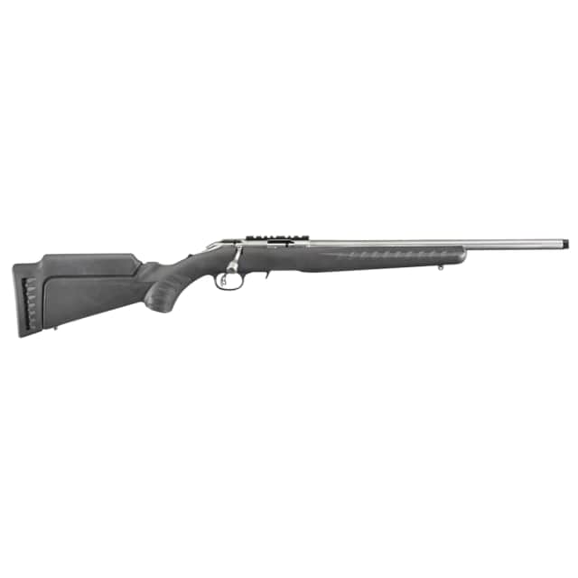 Ruger 8353 American Rimfire Full Size 17 HMR 9+1 18" Satin Stainless Steel Threaded Barrel Ruger 8353 American Rimfire Full Size 17 HMR 9+1 18" Satin Stainless Steel Threaded Barrel