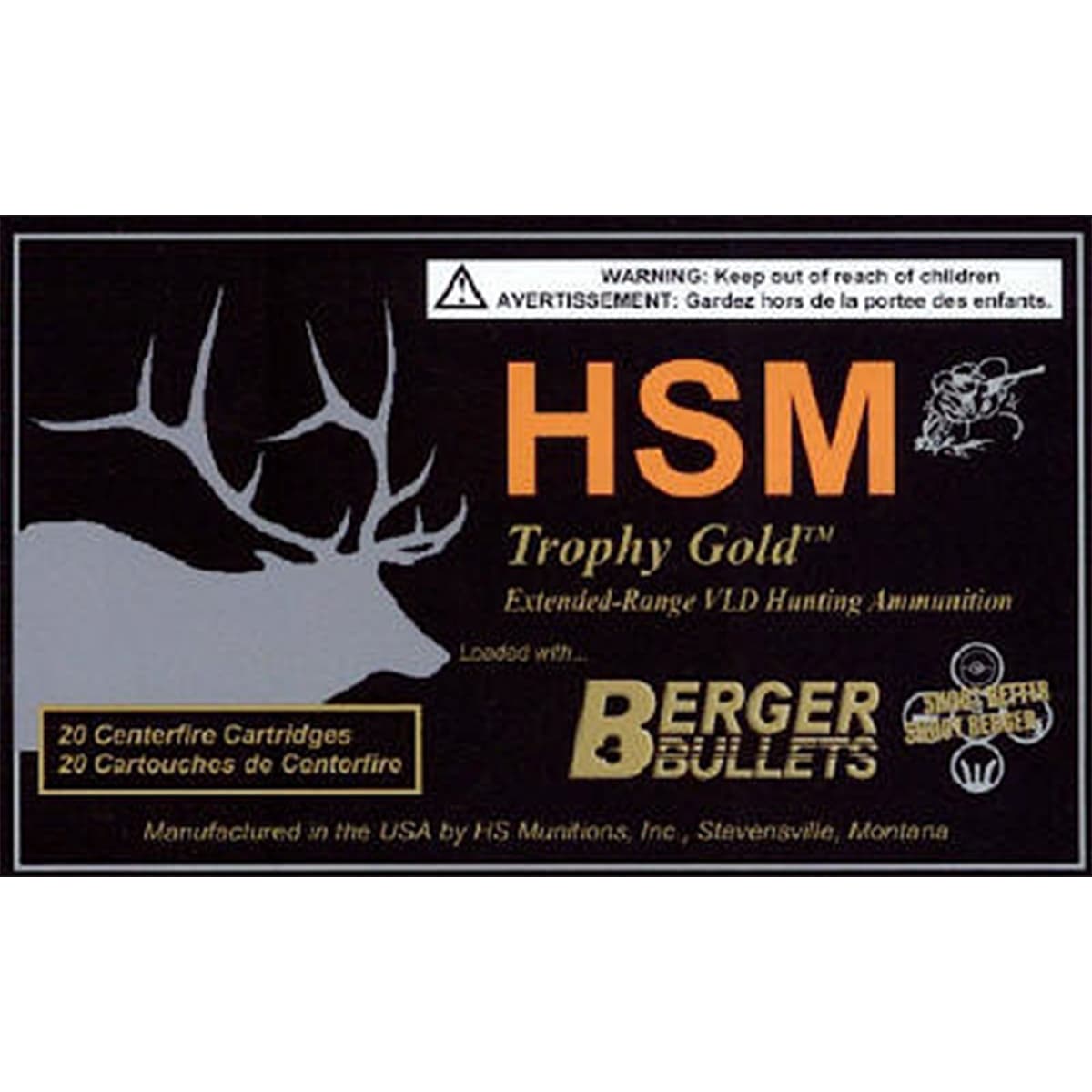 HSM 338RUM300OTM Trophy Gold Extended Range 338 RUM 300 gr Berger Hybrid Tactical Open Tip Match 20 Per Box HSM 338RUM300OTM Trophy Gold Extended Range 338 RUM 300 gr Berger Hybrid Tactical Open Tip Match 20 Per Box