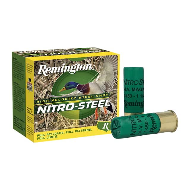 Remington Ammunition 20796 Nitro-Steel High Velocity 12Gauge 3" 1 1/4oz 1Shot 25 Per Box Remington Ammunition 20796 Nitro-Steel High Velocity 12Gauge 3" 1 1/4oz 1Shot 25 Per Box