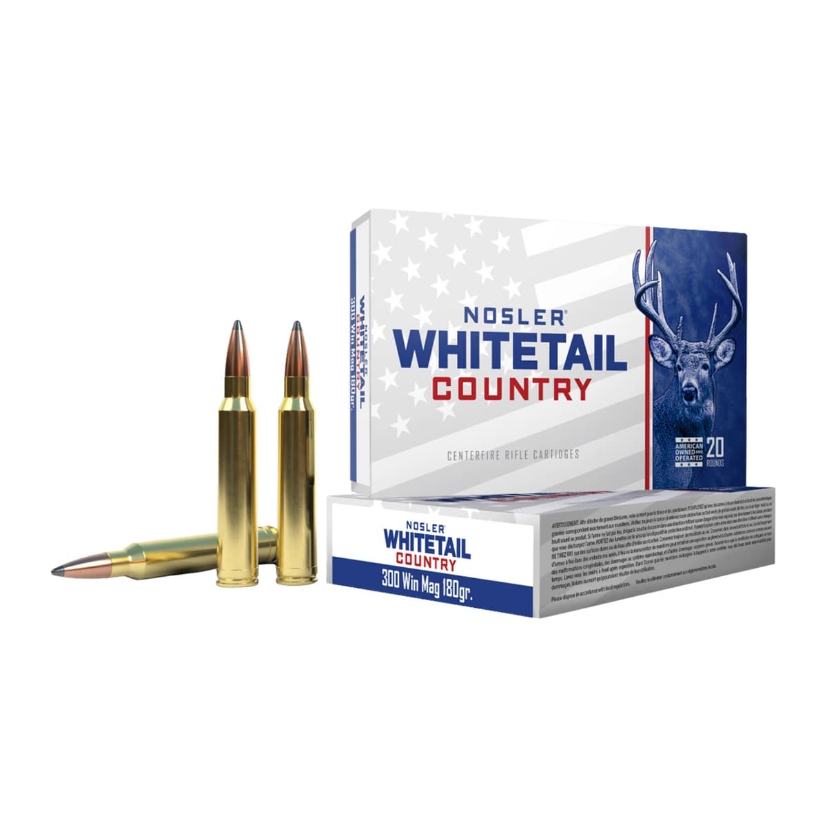 Nosler 40156 Whitetail Country 300WinMag 180gr Solid Base 20 Per Box Nosler 40156 Whitetail Country 300WinMag 180gr Solid Base 20 Per Box