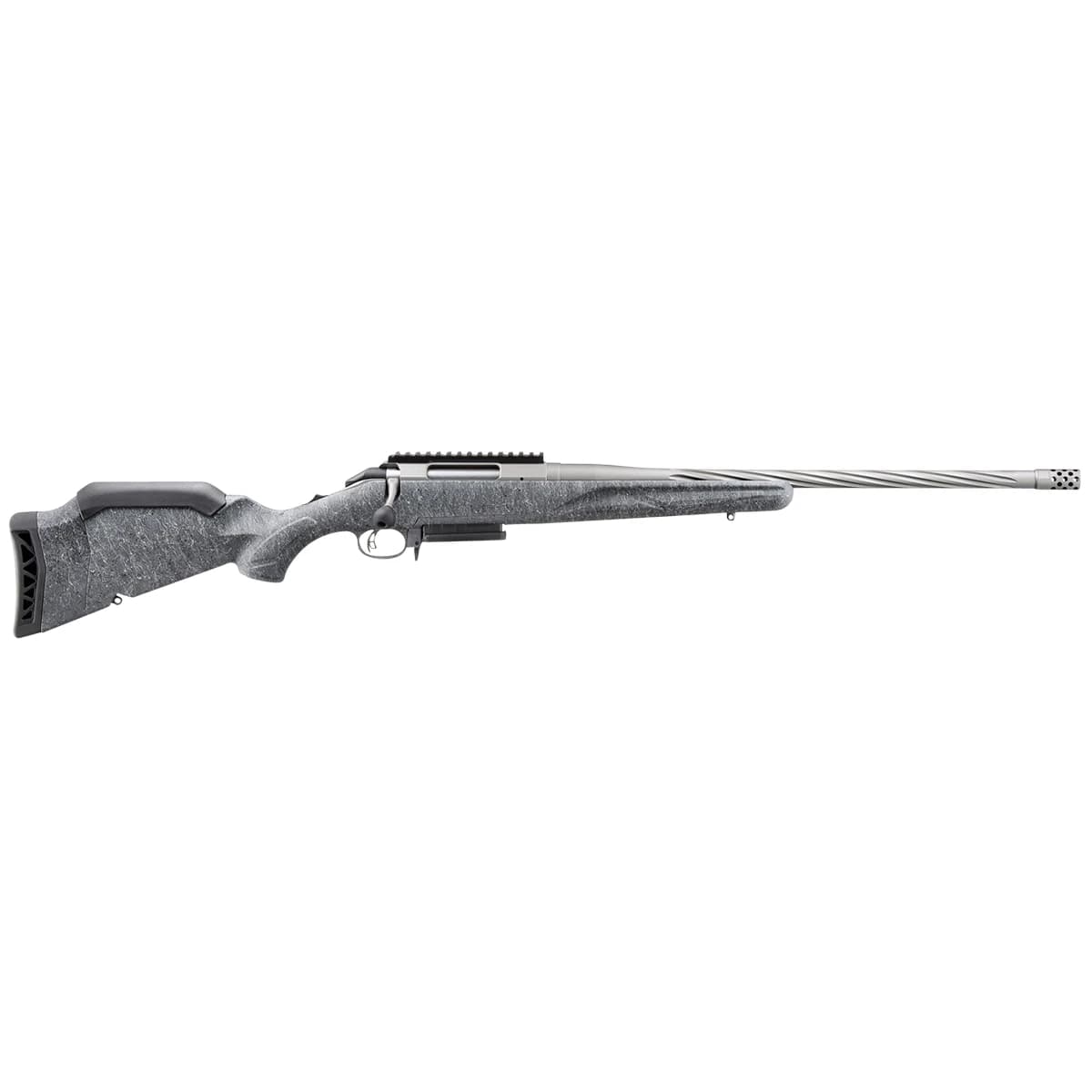 Ruger 46904 American II Full Size 243 Win 3+1 20" Gun Metal Gray Cerakote Spiral Fluted Threaded Barrel Ruger 46904 American II Full Size 243 Win 3+1 20" Gun Metal Gray Cerakote Spiral Fluted Threaded Barrel