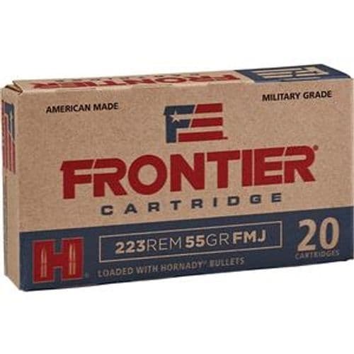 Hornady Frontier .223 Rem Ammunition 20 Rounds 55 Grain FMJ 3240fps Hornady Frontier .223 Rem Ammunition 20 Rounds 55 Grain FMJ 3240fps