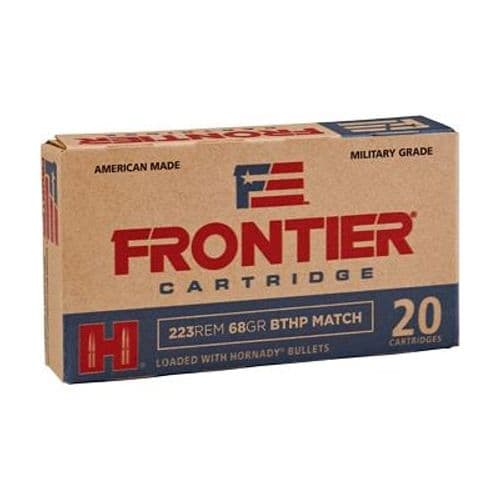 Hornady Frontier .223 Rem Ammunition 20 Rounds 68 Grain Match BTHP 2960fps Hornady Frontier .223 Rem Ammunition 20 Rounds 68 Grain Match BTHP 2960fps