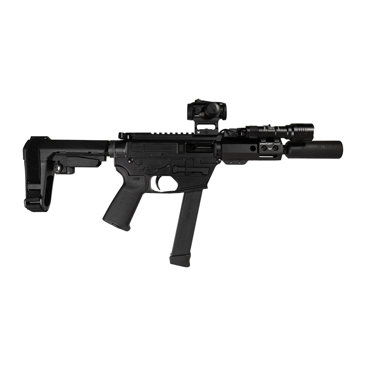 Shark Coast Tactical SCC8110CABLK-S Creepy Andrew 9mm Luger 30+1 7.50" Threaded Barrel Shark Coast Tactical SCC8110CABLK-S Creepy Andrew 9mm Luger 30+1 7.50" Threaded Barrel