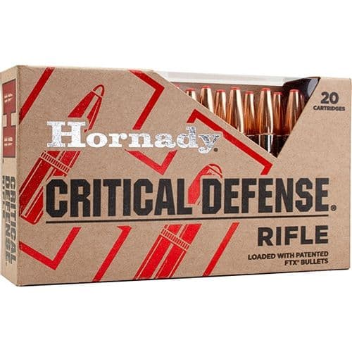 Hornady 80920 Critical Defense Rifle .308 Win Ammunition 20 Rounds 155 Grain FTX 2785fps Hornady 80920 Critical Defense Rifle .308 Win Ammunition 20 Rounds 155 Grain FTX 2785fps