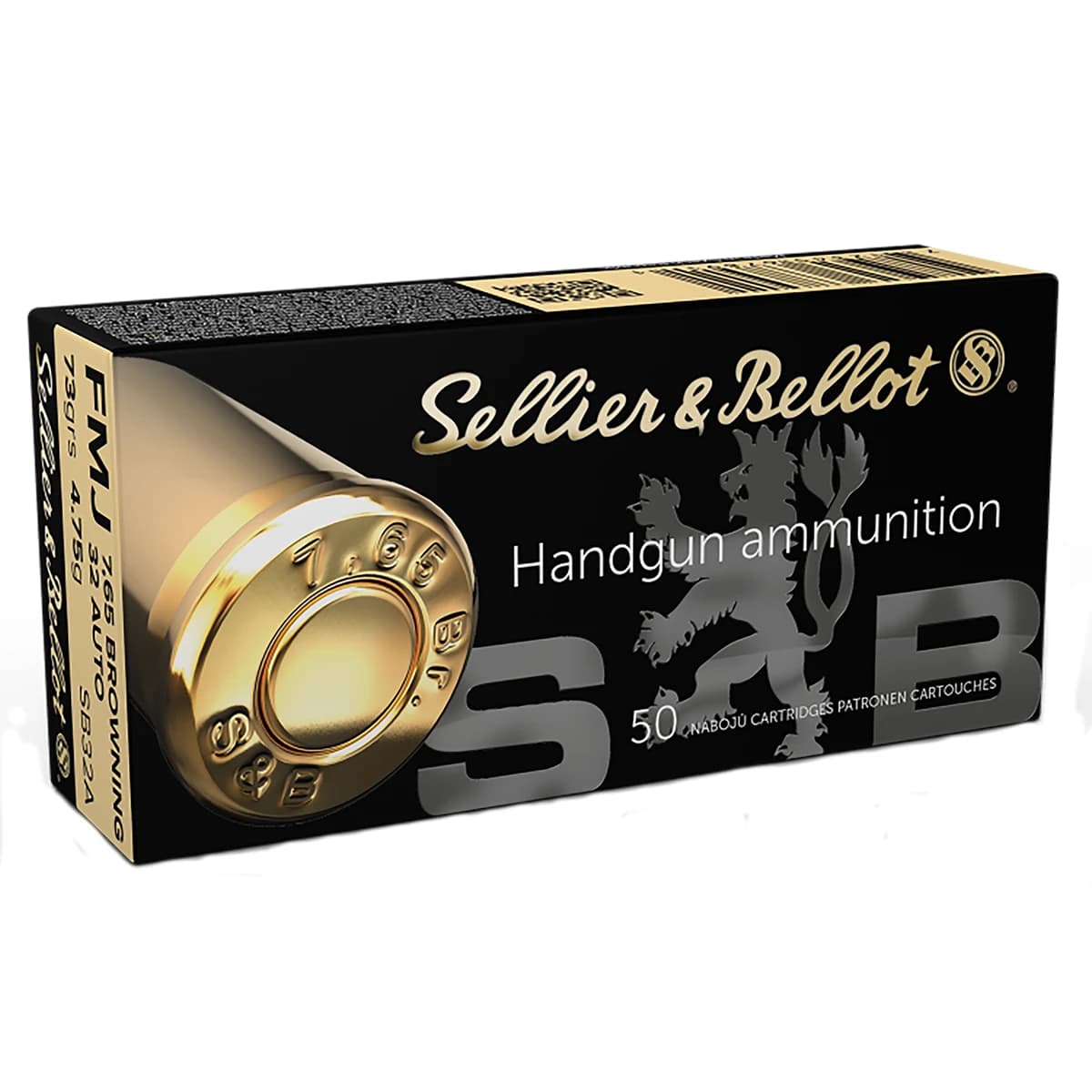 Sellier & Bellot SB32A Handgun 32ACP 73gr Full Metal Jacket 50 Per Box Sellier & Bellot SB32A Handgun 32ACP 73gr Full Metal Jacket 50 Per Box