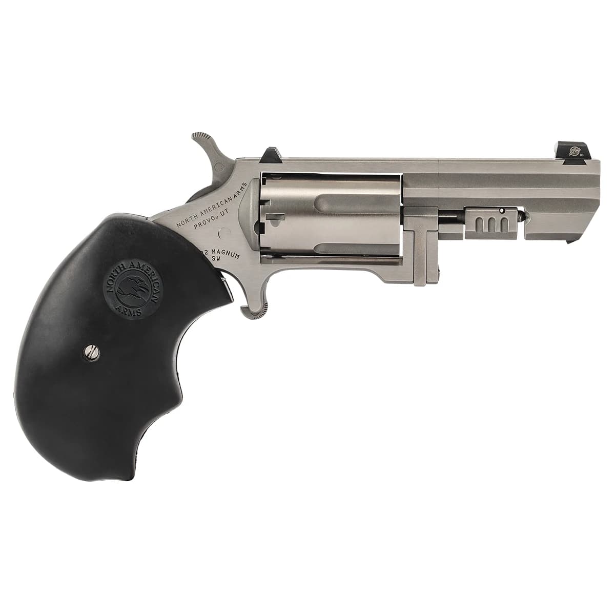North American Arms RECLUSE Swing Out Recluse 22 Mag 5 Shot 2" Stainless Steel Barrel North American Arms RECLUSE Swing Out Recluse 22 Mag 5 Shot 2" Stainless Steel Barrel