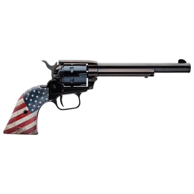 Heritage Mfg RR22B6USFLAG Rough Rider 22 LR 6 Shot 6.50" Black Oxide Barrel & Cylinder Heritage Mfg RR22B6USFLAG Rough Rider 22 LR 6 Shot 6.50" Black Oxide Barrel & Cylinder