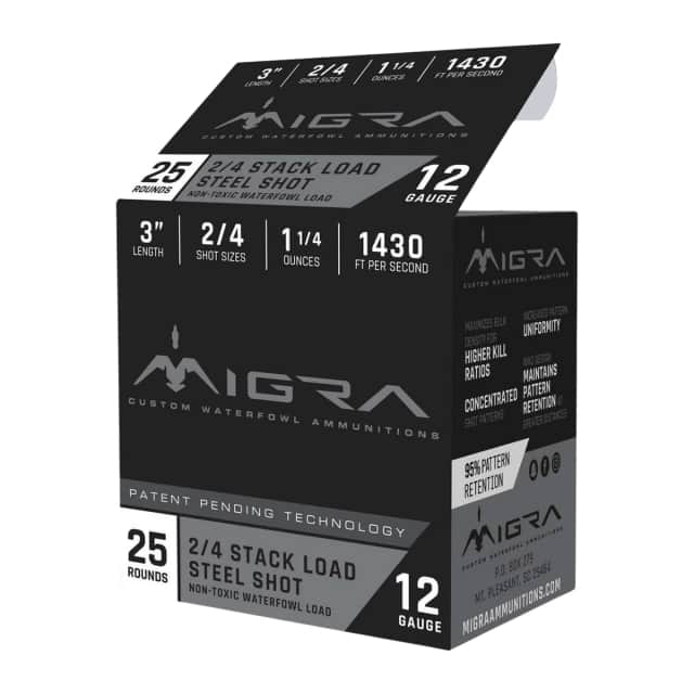 Migra Ammunitions M12AS24 12Gauge 3" 1 1/4 oz 2/4 Shot 25 Per Box Migra Ammunitions M12AS24 12Gauge 3" 1 1/4 oz 2/4 Shot 25 Per Box