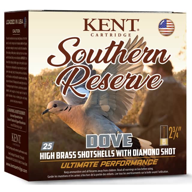Kent Cartridge K28SR207.5 Southern Reserve Dove 28 Gauge 2.75" 7/8oz 7.5 Shot 25 Per Box Kent Cartridge K28SR207.5 Southern Reserve Dove 28 Gauge 2.75" 7/8oz 7.5 Shot 25 Per Box
