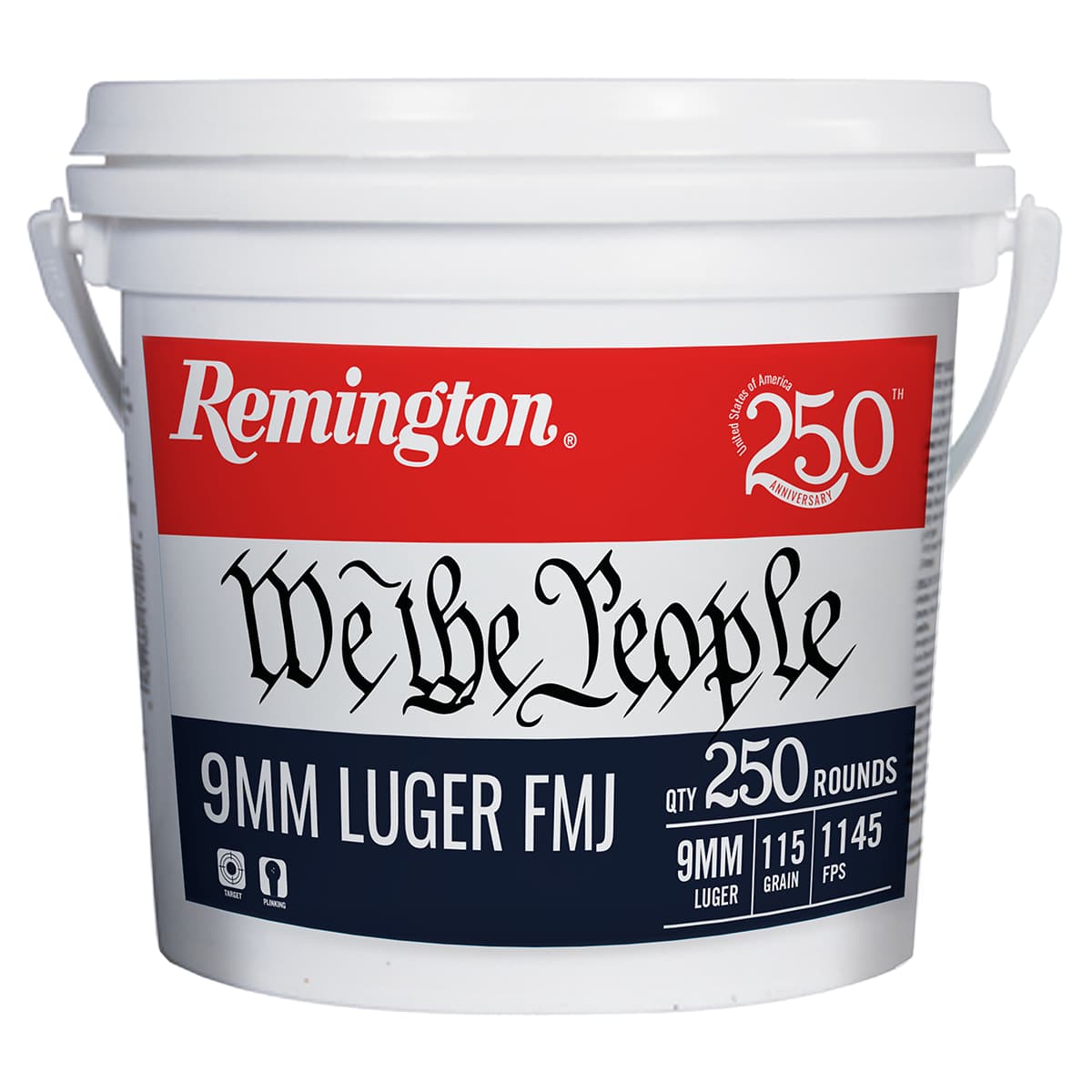 Remington Ammunition 21385 9mm Luger 115gr Full Metal Jacket 250 Per Box Remington Ammunition 21385 9mm Luger 115gr Full Metal Jacket 250 Per Box