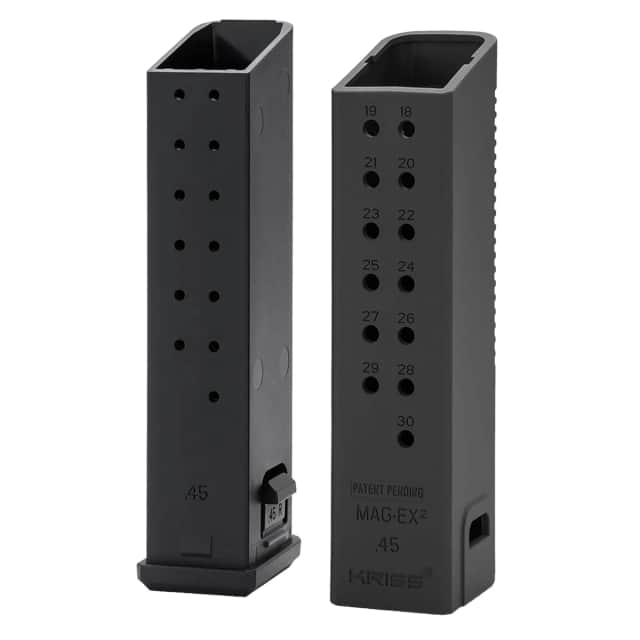Kriss USA KVAMX2K45BL00 Mag-Ex2 Extension Kit 45 ACP 30 Compatible w/ Glock 21 Gen 3-5 13rd Magazines Kriss USA KVAMX2K45BL00 Mag-Ex2 Extension Kit 45 ACP 30 Compatible w/ Glock 21 Gen 3-5 13rd Magazines