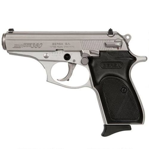 Bersa T380NKL8 Thunder Micro-Compact Frame 380 ACP 8+1, 3.50" Satin Nickel Steel Barrel, Satin Nickel Serrated Steel Slide & Aluminum Frame Bersa T380NKL8 Thunder Micro-Compact Frame 380 ACP 8+1, 3.50" Satin Nickel Steel Barrel, Satin Nickel Serrated Steel Slide & Aluminum Frame