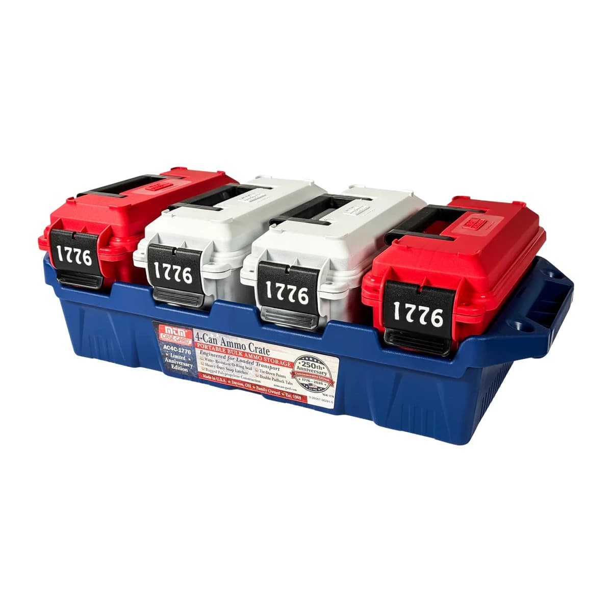 MTM Case-Gard AC4C-1776 30 Cal Red/White/Blue Polypropylene MTM Case-Gard AC4C-1776 30 Cal Red/White/Blue Polypropylene