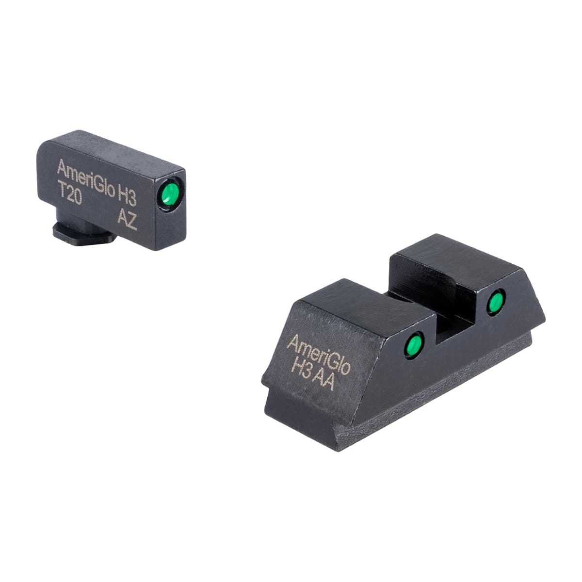 AmeriGlo GL806 3 Dot Square Notch Rear Green Tritium Black Outline Black Frame Fits Glock 42/43/43X/48 AmeriGlo GL806 3 Dot Square Notch Rear Green Tritium Black Outline Black Frame Fits Glock 42/43/43X/48