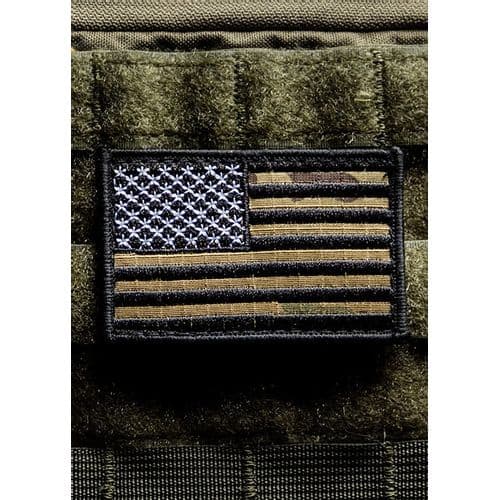 9 Line Black Camo American Flag Patch 9 Line Black Camo American Flag Patch
