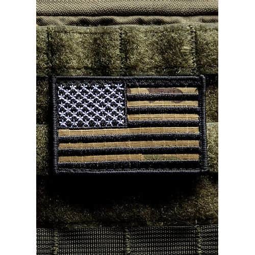9 Line Black Camo American Flag Patch 9 Line Black Camo American Flag Patch