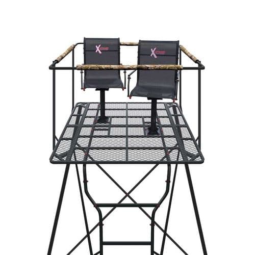X-Stand Tree Stand The Kingpin Quad Stand with Ladder X-Stand Tree Stand The Kingpin Quad Stand with Ladder