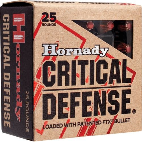Hornady Critical Defense 9mm 115 Grain FTX 25 Round Box Hornady Critical Defense 9mm 115 Grain FTX 25 Round Box