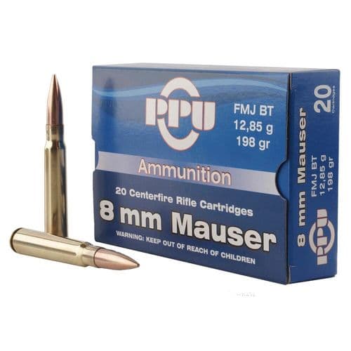 PPU Metric Rifle 8mm Mauser 198 gr Full Metal Jacket Boat Tail - PP8F PPU Metric Rifle 8mm Mauser 198 gr Full Metal Jacket Boat Tail - PP8F