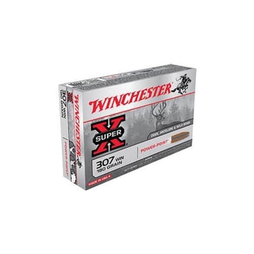 Winchester Super-X .307 Win Ammunition 20 Rounds 180 Grain Power Point SP 2510fps Winchester Super-X .307 Win Ammunition 20 Rounds 180 Grain Power Point SP 2510fps