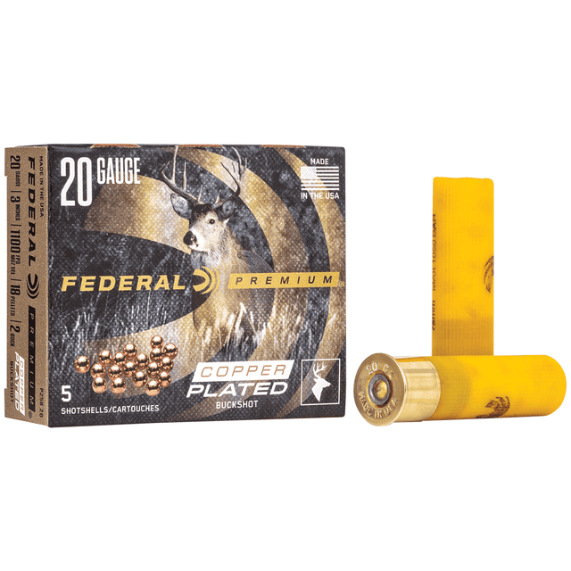 Federal P2582B Premium Magnum 20 Gauge 3" 18 Pellets 1 1/4 oz 2 Buck Shot 5 Per Box Federal P2582B Premium Magnum 20 Gauge 3" 18 Pellets 1 1/4 oz 2 Buck Shot 5 Per Box