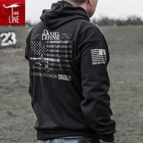 9 Line Daniel Defense Men's Old Glory Hoodie - Grey 9 Line Daniel Defense Men's Old Glory Hoodie - Grey