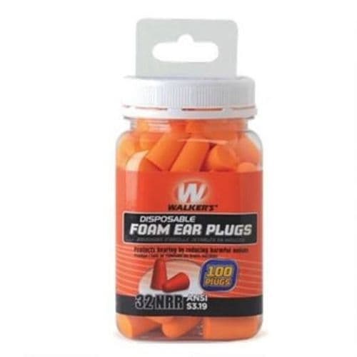 Walker's Game Disposable Ear Foam Ear Plug -32dB Noise Reduction Rating 100 Total Plugs GWP-FP-50PK Walker's Game Disposable Ear Foam Ear Plug -32dB Noise Reduction Rating 100 Total Plugs GWP-FP-50PK