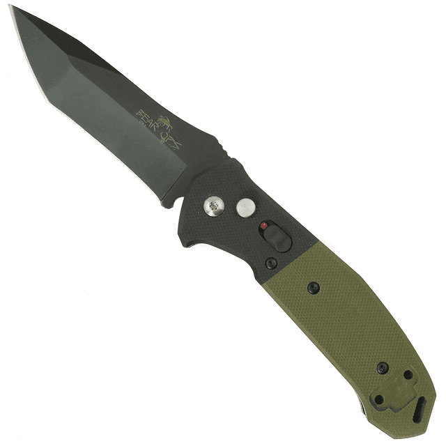 Bear OPS Bold Action V Tanto Automatic Stainless Steel Knife Black/Green G-10 (3.25" Black) Bear OPS Bold Action V Tanto Automatic Stainless Steel Knife Black/Green G-10 (3.25" Black)