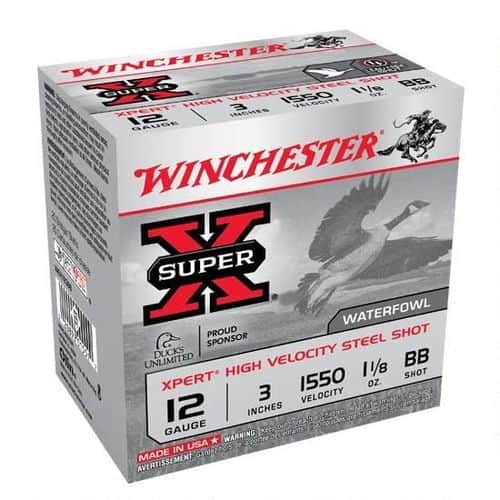 Winchester Ammo WEX123BB Super X Xpert High Velocity 12 Gauge 3" 1 1/8 oz 1550 fps BB Shot 25 Per Box Winchester Ammo WEX123BB Super X Xpert High Velocity 12 Gauge 3" 1 1/8 oz 1550 fps BB Shot 25 Per Box