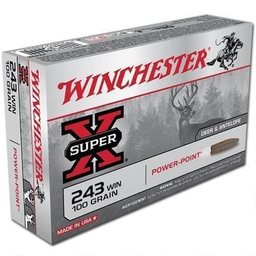 Winchester Ammo X2432 Power-Point 243 Win 100 gr Power Point Ammo Winchester Ammo X2432 Power-Point 243 Win 100 gr Power Point Ammo