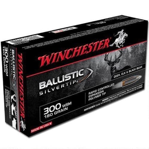 Winchester Ammo Ballistic Silvertip 300 WSM 180 gr Rapid Controlled Expansion Polymer Tip - SBST300SA Winchester Ammo Ballistic Silvertip 300 WSM 180 gr Rapid Controlled Expansion Polymer Tip - SBST300SA