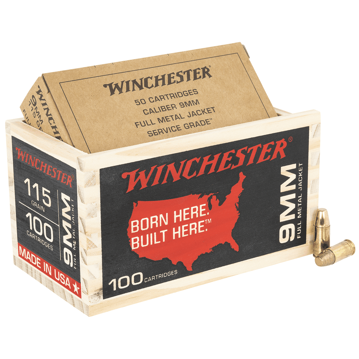 Winchester Ammo USA9WB USA 9mm Luger 115 gr Full Metal Jacket Flat Nose (FMJFN) 100 Per Box Winchester Ammo USA9WB USA 9mm Luger 115 gr Full Metal Jacket Flat Nose (FMJFN) 100 Per Box