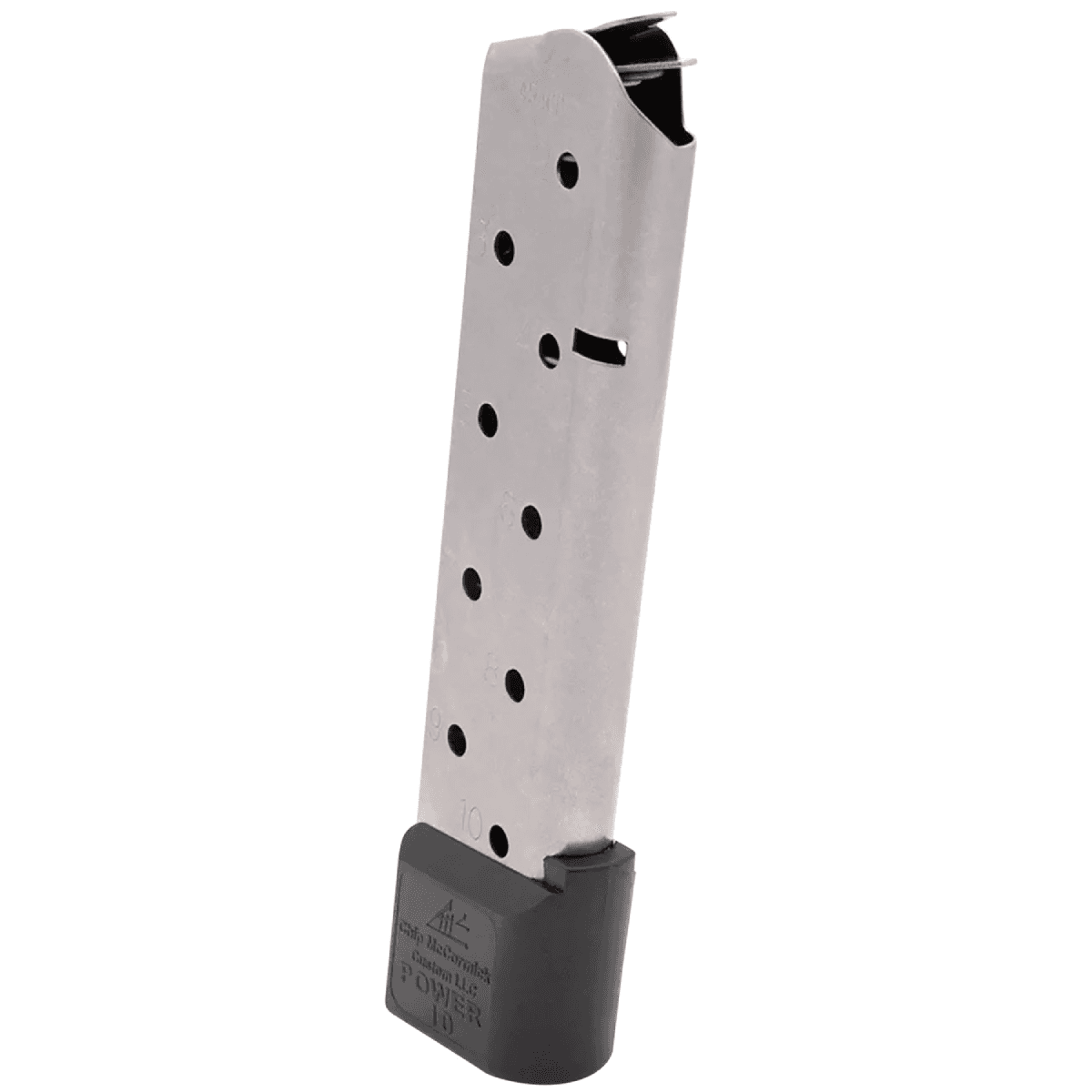 CMC Products Power Mag 10rd 45 ACP Fits 1911 Government Stainless Steel w/ Black Base Pad CMC Products Power Mag 10rd 45 ACP Fits 1911 Government Stainless Steel w/ Black Base Pad
