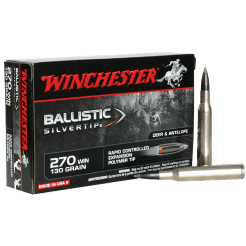 Winchester Ammo Ballistic Silvertip 270 Win 130 gr Rapid Controlled Expansion Polymer Tip - SBST270 Winchester Ammo Ballistic Silvertip 270 Win 130 gr Rapid Controlled Expansion Polymer Tip - SBST270