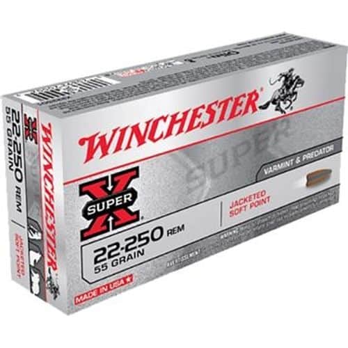 Winchester Ammo X222501 Super X 22-250 Rem 55 gr Jacketed Soft Point 20 Per Box Winchester Ammo X222501 Super X 22-250 Rem 55 gr Jacketed Soft Point 20 Per Box