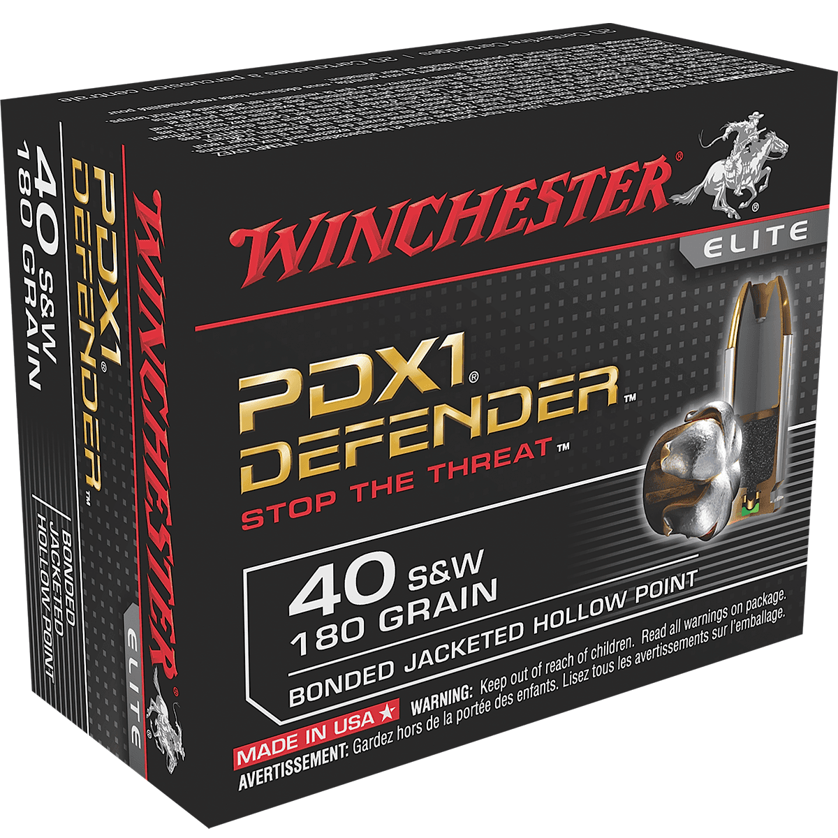 Winchester Defender .40 S&W 180 gr Bonded Jacket Hollow Point 20 Per Box Winchester Defender .40 S&W 180 gr Bonded Jacket Hollow Point 20 Per Box